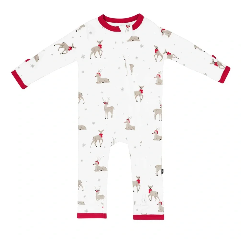 Kyte Baby Cloud Deer Christmas Reindeer Footless Romper Pajamas Onesie Bamboo